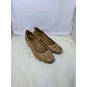 CLARKS Artisan Ryla King Comfort Wedge Heels Pumps Tan Leather Womens 8M